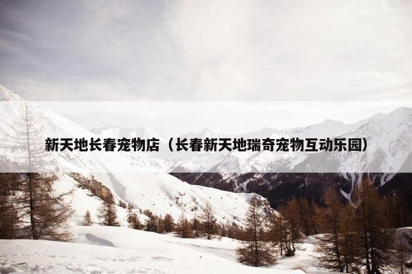新天地长春宠物店（长春新天地瑞奇宠物互动乐园）