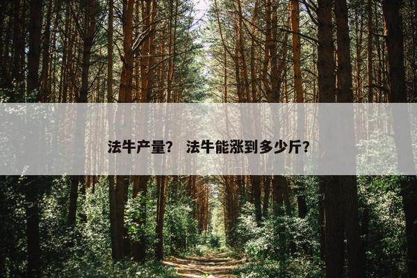 法牛产量？ 法牛能涨到多少斤？