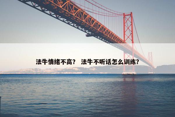 法牛情绪不高？ 法牛不听话怎么训练？