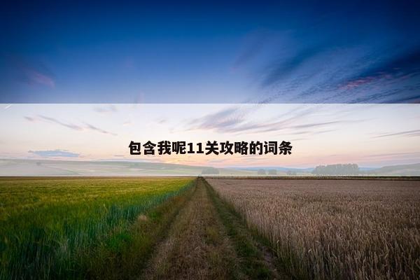 包含我呢11关攻略的词条