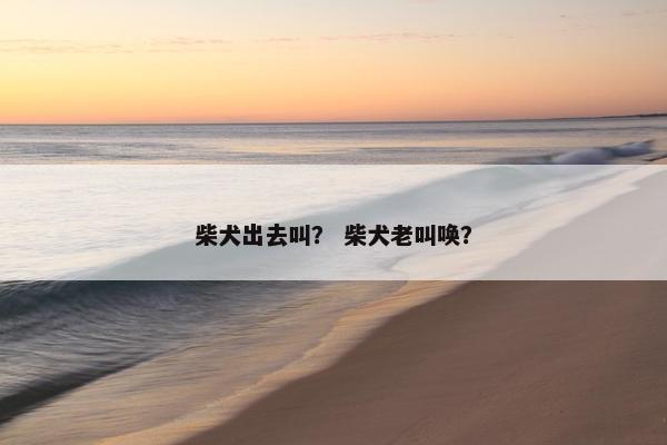 柴犬出去叫？ 柴犬老叫唤？