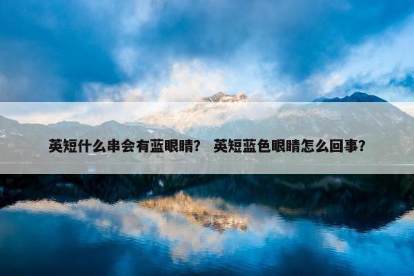 英短什么串会有蓝眼睛？ 英短蓝色眼睛怎么回事？