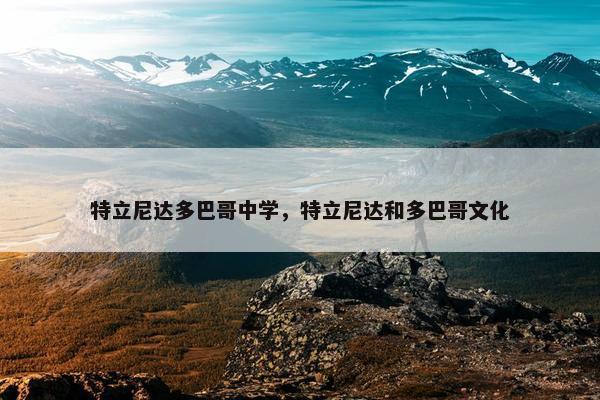 特立尼达多巴哥中学，特立尼达和多巴哥文化
