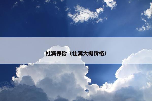 杜宾保险（杜宾大概价格）