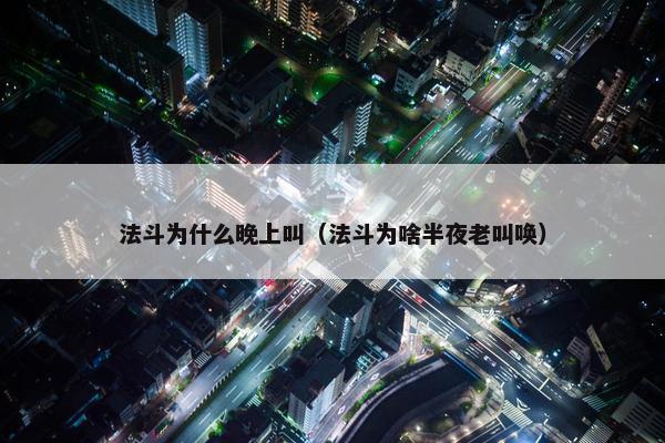 法斗为什么晚上叫（法斗为啥半夜老叫唤）
