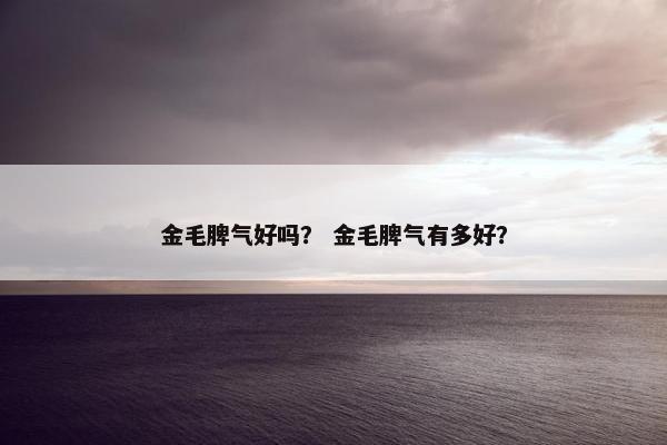 金毛脾气好吗？ 金毛脾气有多好？