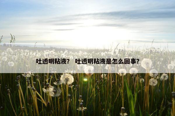 吐透明粘液？ 吐透明粘液是怎么回事？