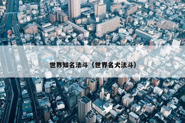 世界知名法斗（世界名犬法斗）