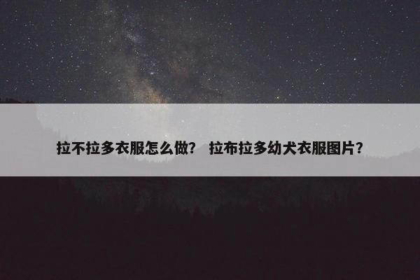拉不拉多衣服怎么做？ 拉布拉多幼犬衣服图片？