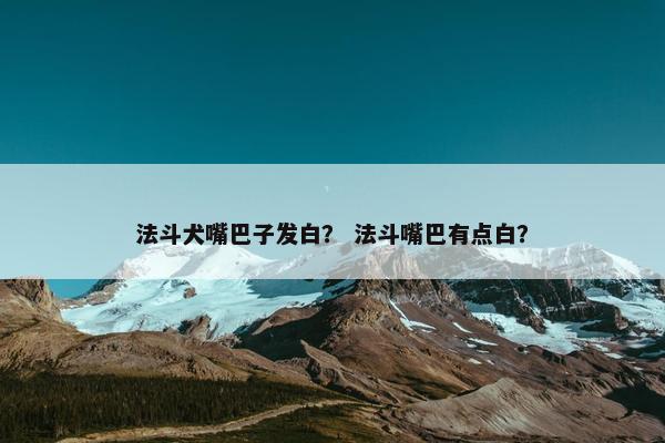 法斗犬嘴巴子发白？ 法斗嘴巴有点白？