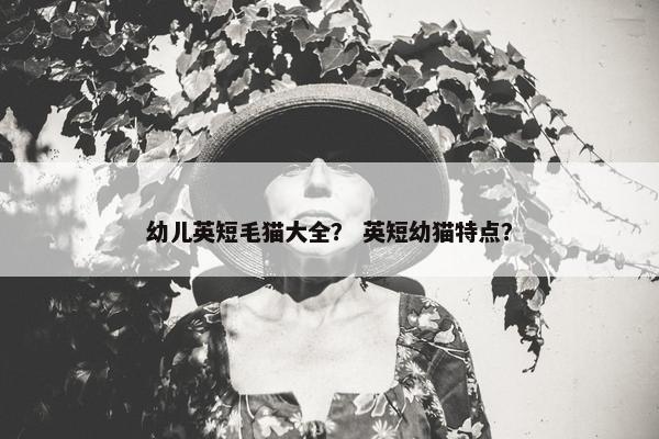 幼儿英短毛猫大全？ 英短幼猫特点？