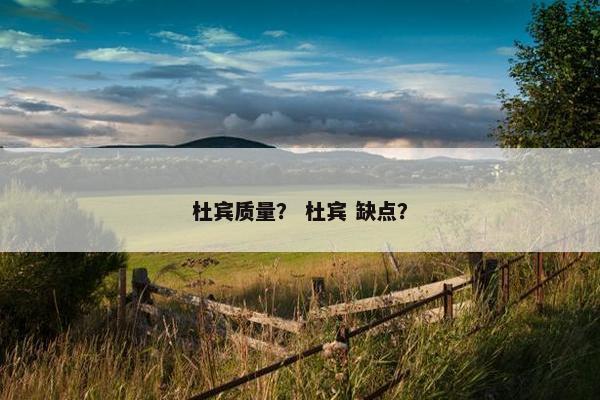 杜宾质量？ 杜宾 缺点？