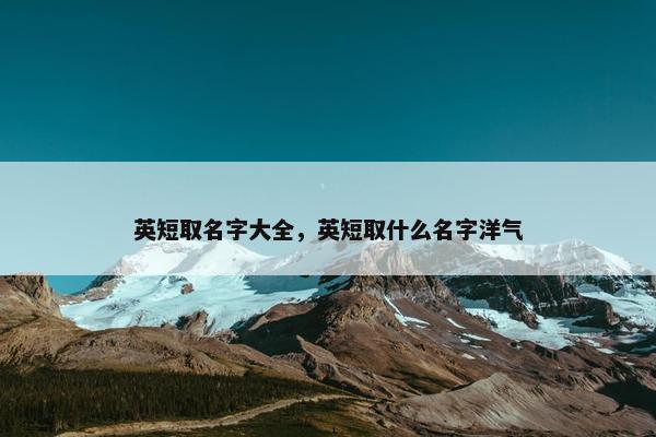 英短取名字大全，英短取什么名字洋气