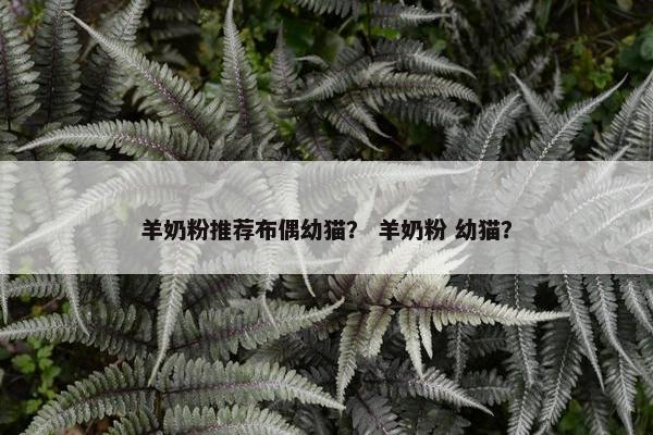 羊奶粉推荐布偶幼猫？ 羊奶粉 幼猫？
